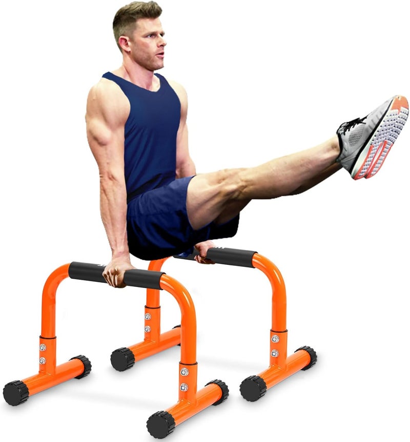 TABEKE Push Up Bar, 12 Inch High Non-Slip Parallettes Bars & Dip Bars With Foam Handles, Heavy-Duty No Wobbling Calisthenics Equipment For Handstand, L-Sit, Gymnastics, Strength Training Home Gym Use - Image 1